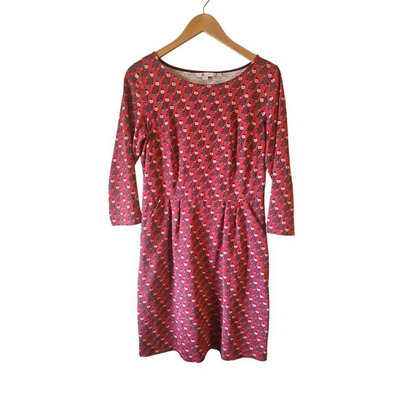 Boden Red Owl Print Dress - Picture 2 of 8